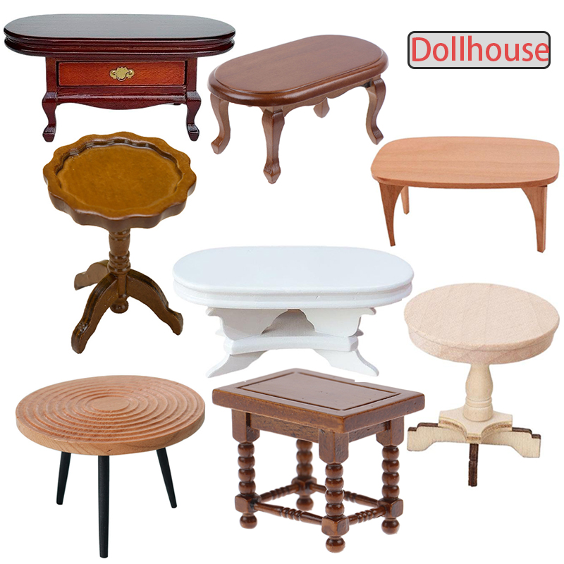 Home Decor Furniture - 1:12 Puppenhaus Miniatur runder Tisch Teetisch