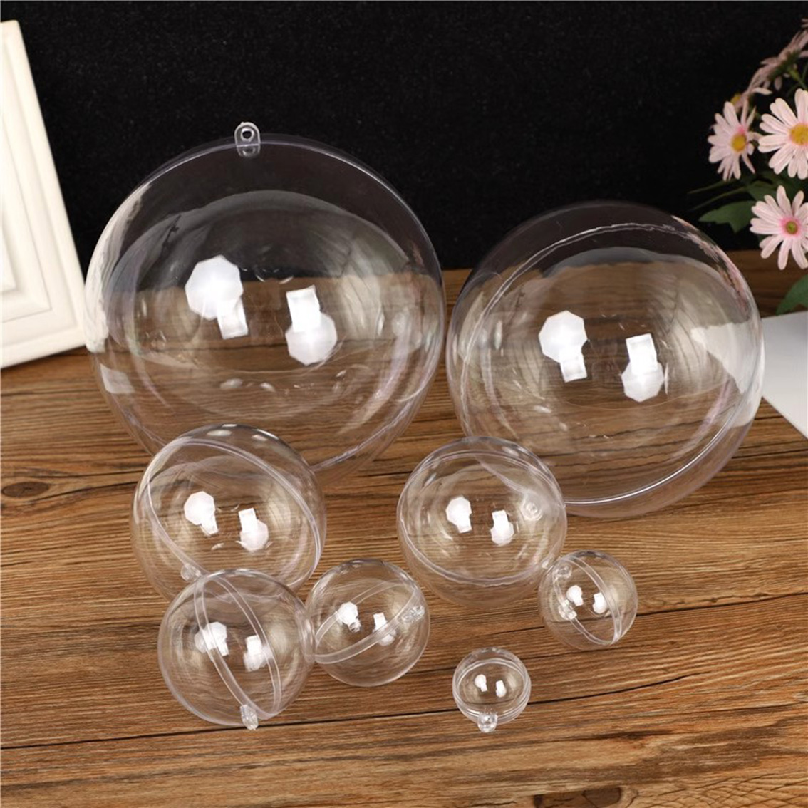 Home Decor Xmas Gifts - 1-20CM Transparente Kugeln Hohl DIY Kunststoff