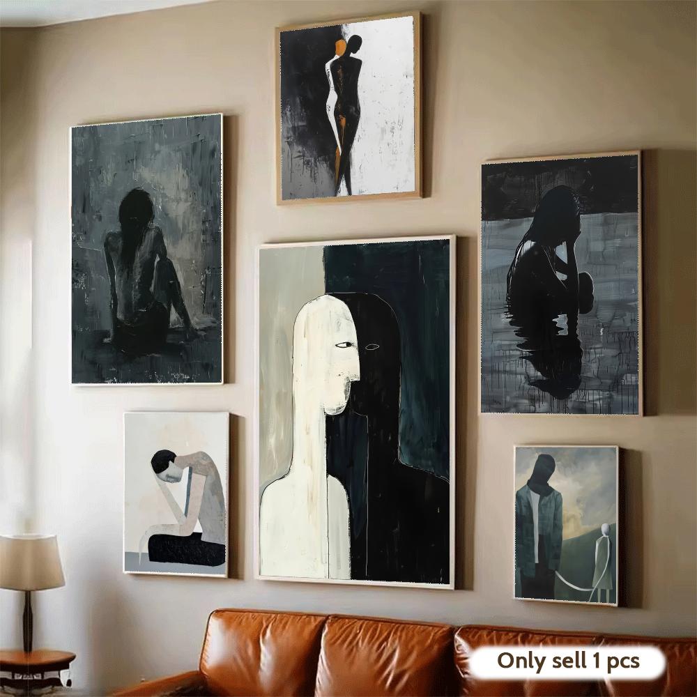 Home Decor Design Ideas - Dunkle Gemälde-Kunstdesign-Poster, moderne selbstklebende Kunst-Wandaufkleber für
