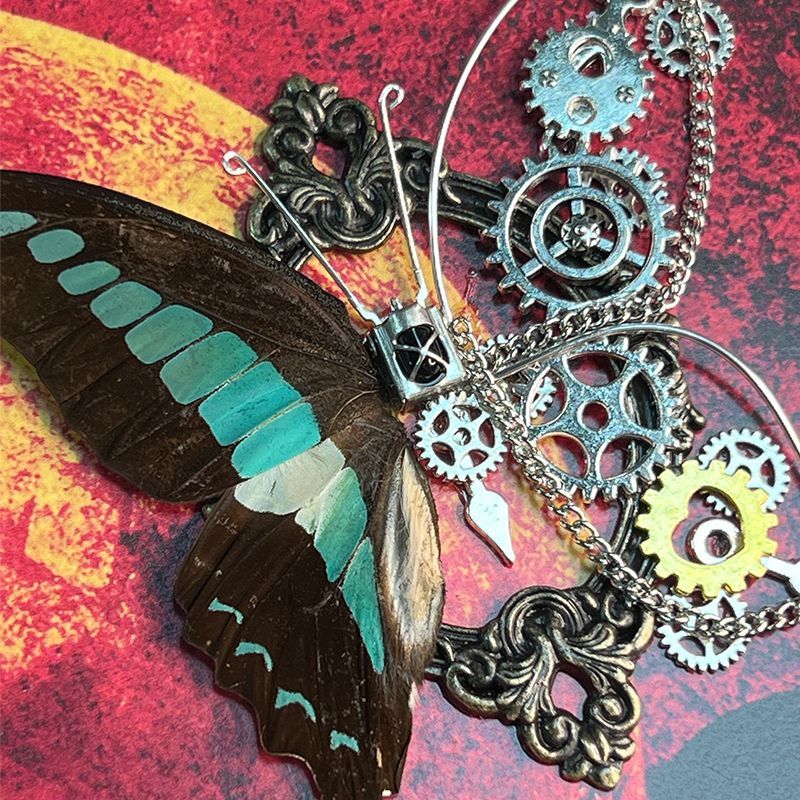 Home Decor Mirror - Steampunk Schmetterlingsrahmen DIY-Set Echtes Insektenexemplar Mechanisches