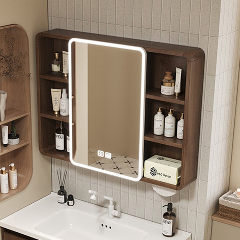 Home Decor Mirror - Spiegel-Toilettenschrank, Badezimmerschrank, Regale, platzsparendes Eckdesign, moderner