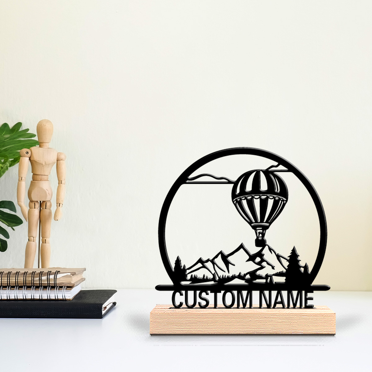 Home Decor Product - 1 Stück Heißluftballon mit individuellem Namen,