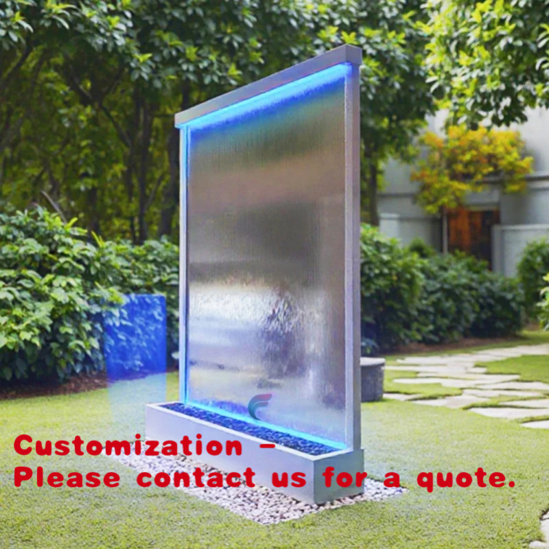 Home Decor Mirror - Maßgefertigter Edelstahl-Bodenbrunnen mit Wasserfall für Heim