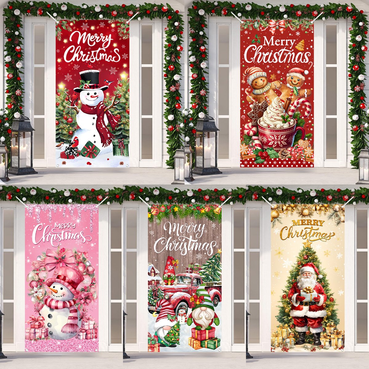 Home Decor Xmas Gifts - Weihnachts-Türbanner, frohe Weihnachten, Dekoration für Zuhause,