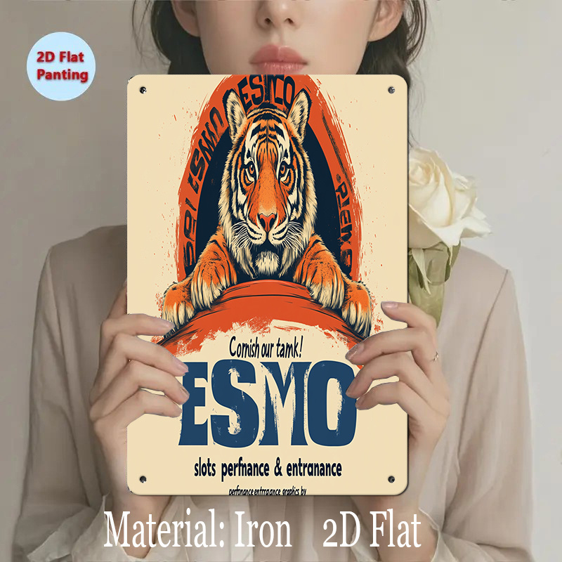 Home Decor Design Ideas - Vintage-Tiger-Design Eisenmetallschild - 