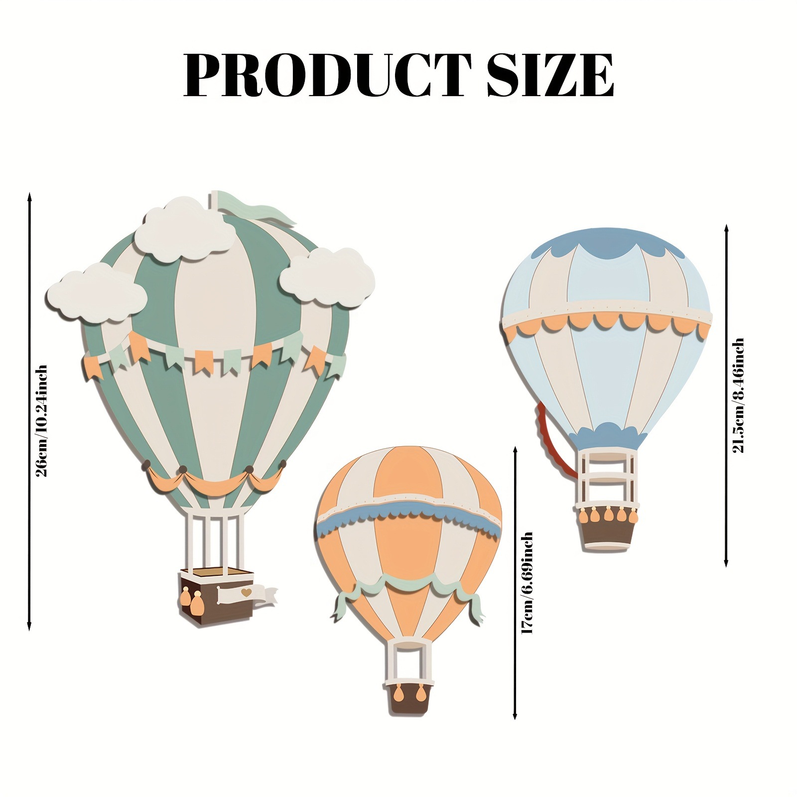 3D Niedliches Buntes Heißluftb – Home Decor Etsy Bewertung und Preis