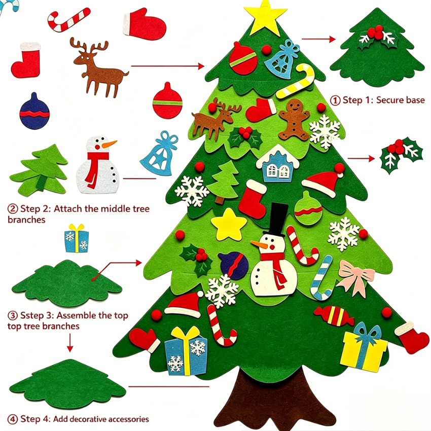 DIY Filz-Weihnachtsbaum mit Ab – Home Decor Xmas Gifts Bewertung und Preis
